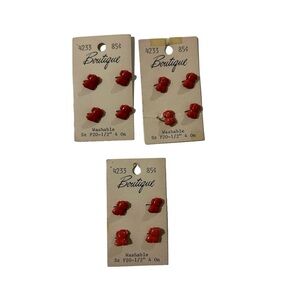 Vintage Lot of 12 Boutique Brand Washable Red Puppy Button Sz F20 1/2” NOS Shank
